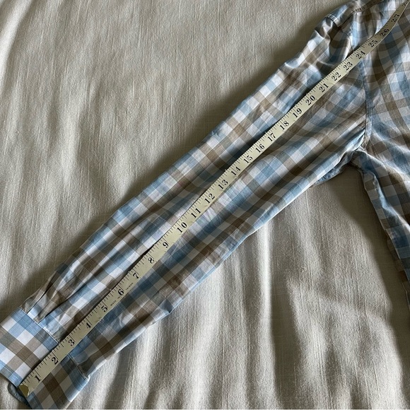 Johnnie-O Mens Long Sleeve Button Down Sz M Ridge Gingham Plaid Gulf Blue Preppy - Picture 8 of 12